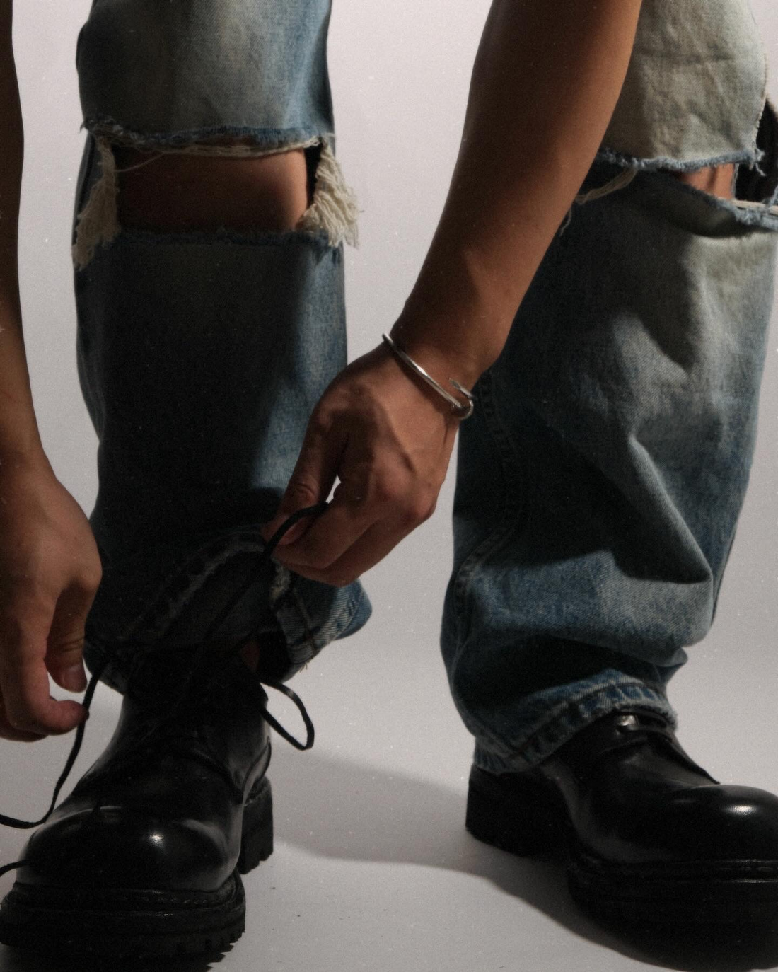 Washed Goodyear Leather Shoes(Model Photo)