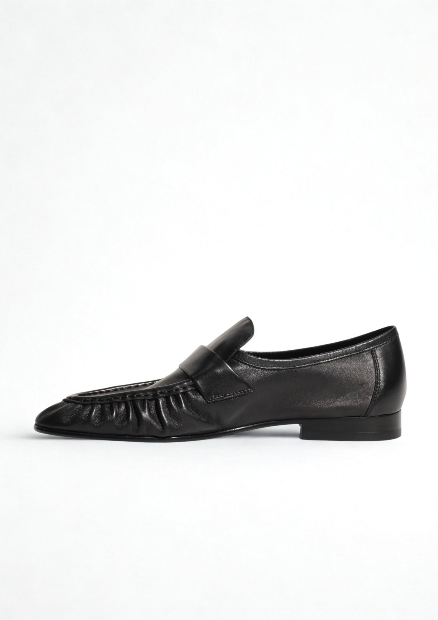 Crinkled Leather Loafers